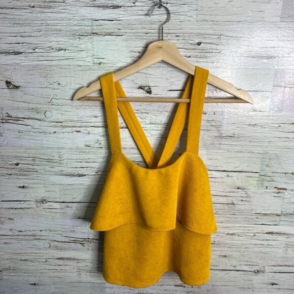 Madewell yellow Tiered Sleeveless Tank Top size xs - Picture 1 of 6